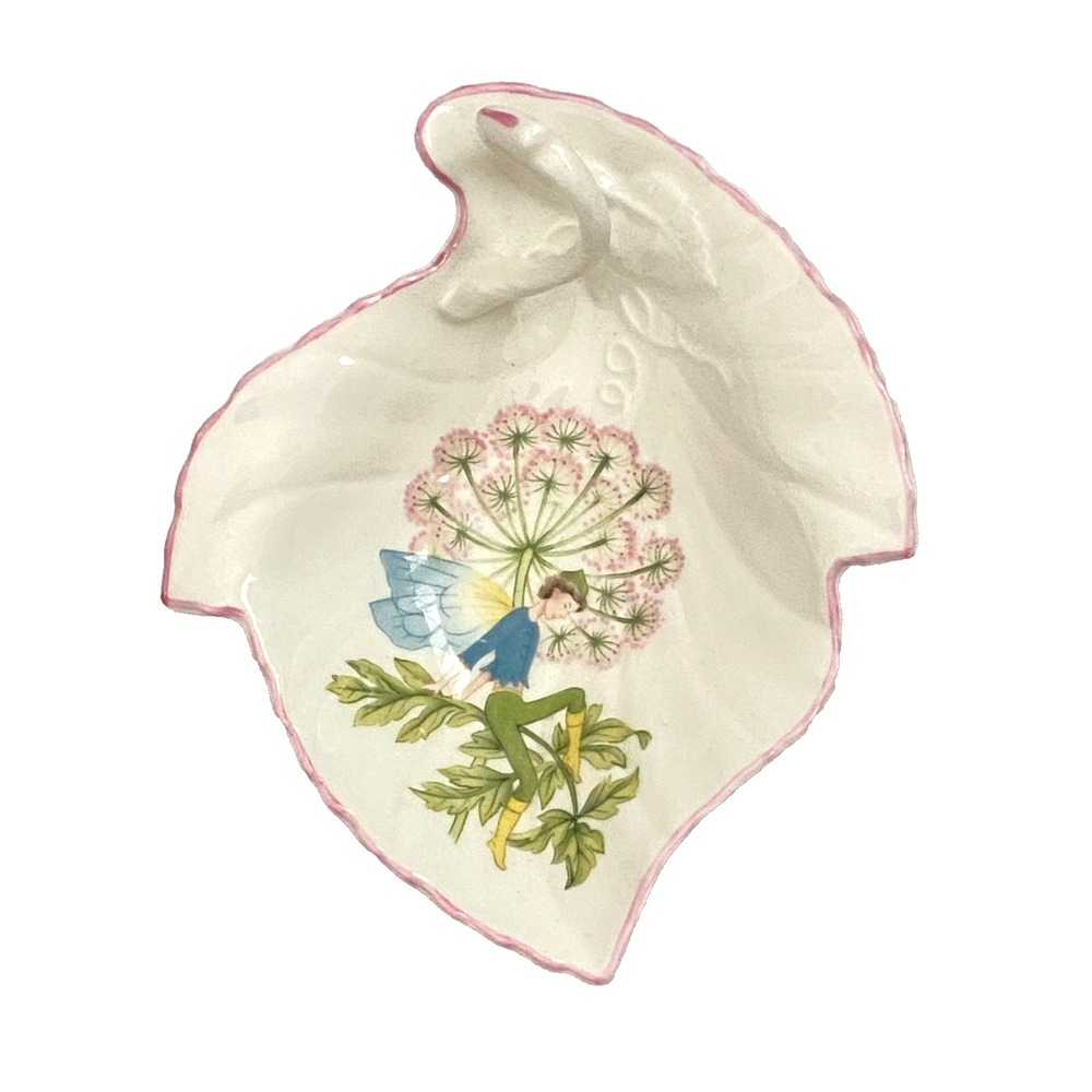 Royal Worcester ~ Enchantment ~ Bone China Fairy Pixie Pink Green ~ Trinket Dish